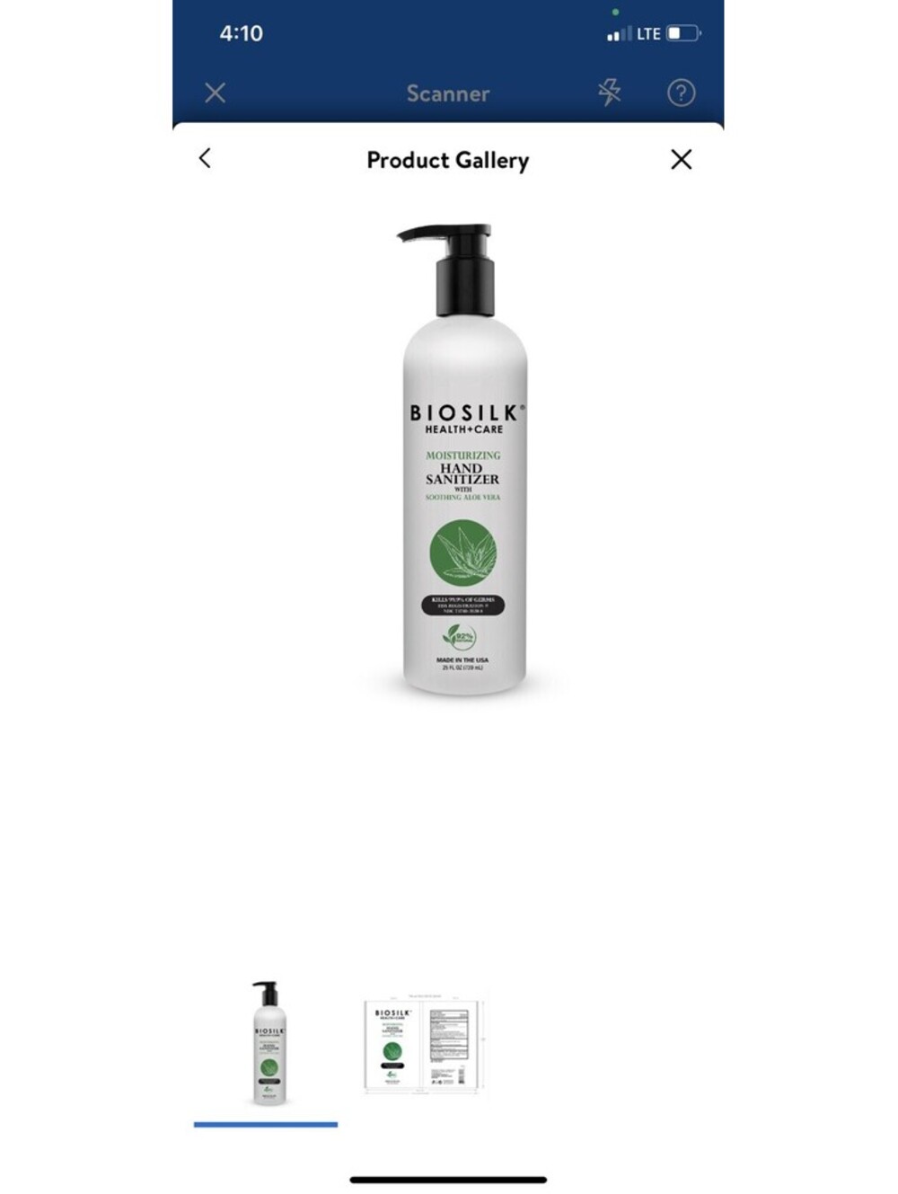 BioSilk Moisturizing Hand Sanitizer With Aloe Vera 25oz  - Combined Shipping